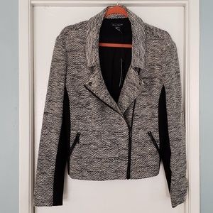 Willi Smith Zipper Moto Jacket Black/White